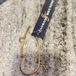 Giorgio Brutini Tie Chain Gold Tone Herringbone NWT Vintage